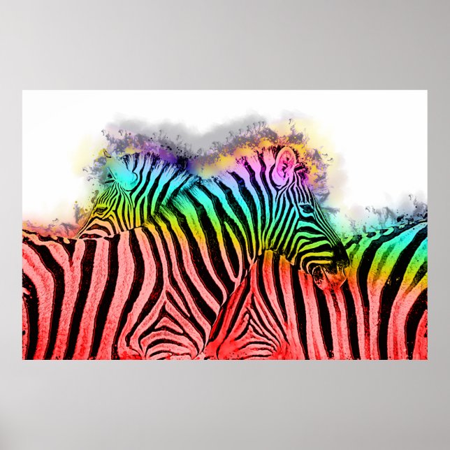 Zebra Couple Art Poster (Front)