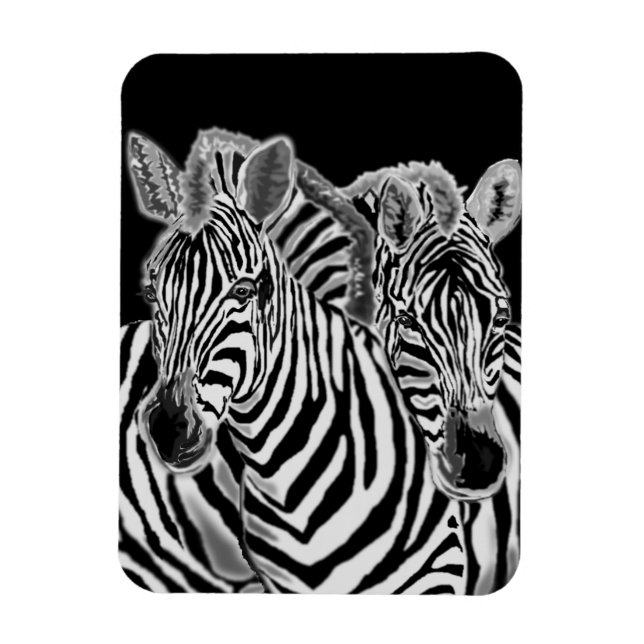 Zebra Couple Magnet (Vertical)