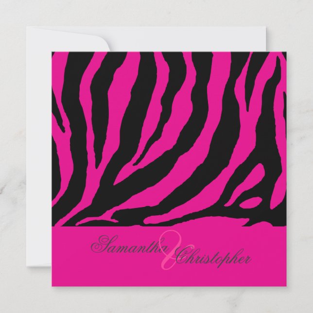 zebra/Customizable background colour Invitation (Front)