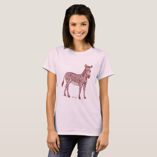 Zebra - Dark Red T-Shirt