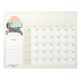 Zebra Desk Calendar Notepad