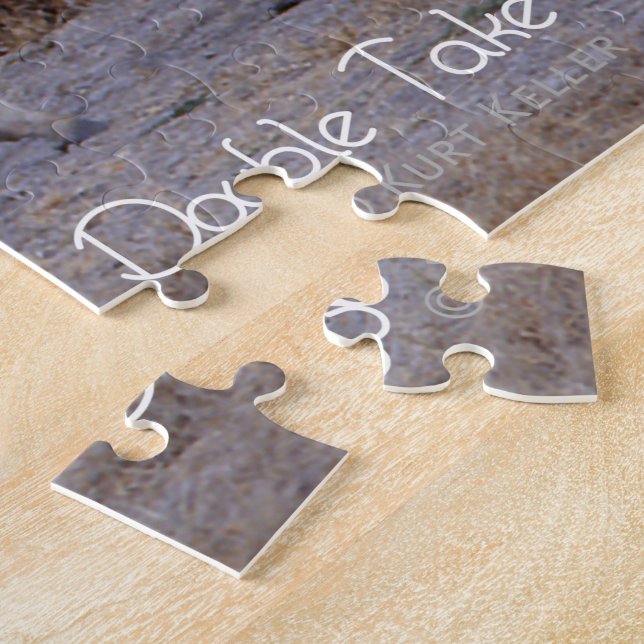 Zebra Double Take Photo Jigsaw Puzzle (Side)