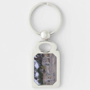Zebra Double Take Photo Keychain