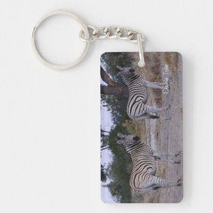 Zebra Double Take Photo Keychain