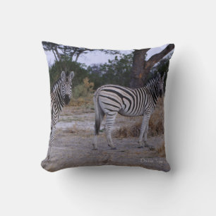 Zebra Double Take Photo Throw Pillow
