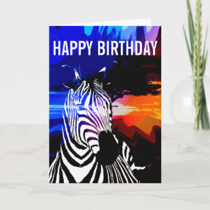 Zebra Dreams Birthday Card