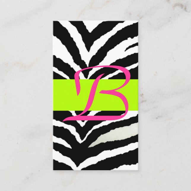 Zebra Enclosure Card (Front)