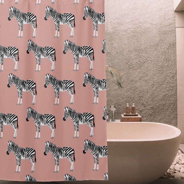 Zebra Exotic Animal Pattern Blush Pink (Zebra Exotic Animal Pattern Blush Pink Shower Curtain)