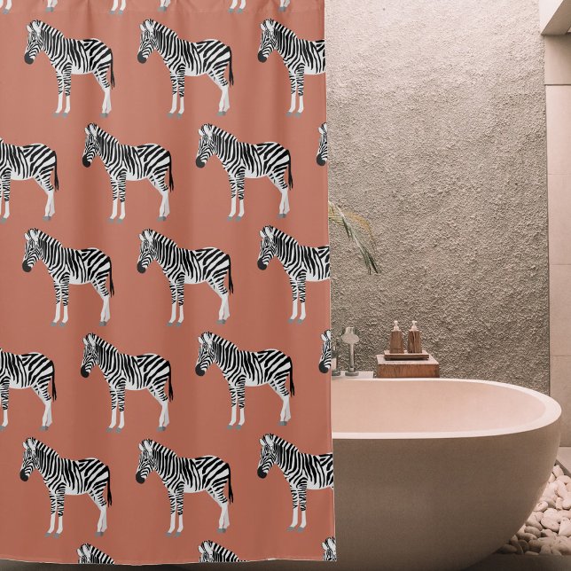 Zebra Exotic Animal Pattern Terracotta (Zebra Exotic Animal Pattern Terracotta Shower Curtain)