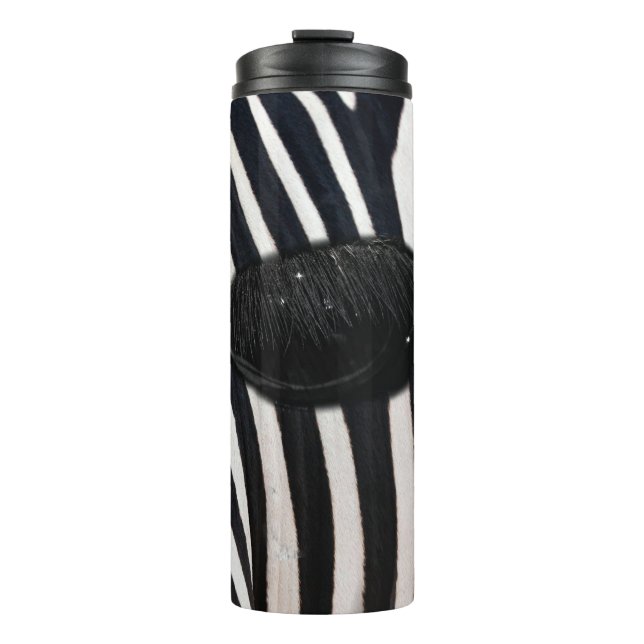 Zebra Eye Close-Up  Thermal Tumbler (Front)