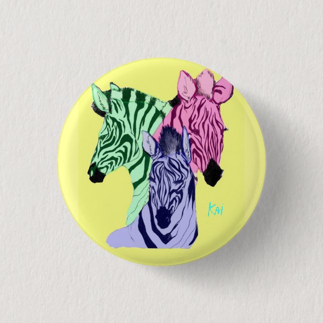 Zebra Eyesore 1 Inch Round Button (Front)