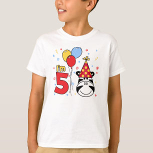 Zebra Face 5th Birthday T-Shirt