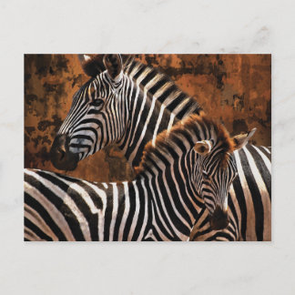 Zebra fall stripes postcard
