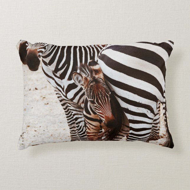 ZEBRA FAMILY ACCENT PILLOW (Front)