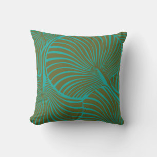 Zebra Fan Palm Hawaiian Tropical Green Outdoor Pillow