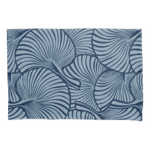 Zebra Fan Palm Hawaiian Tropical Navy Reversible Pillowcase