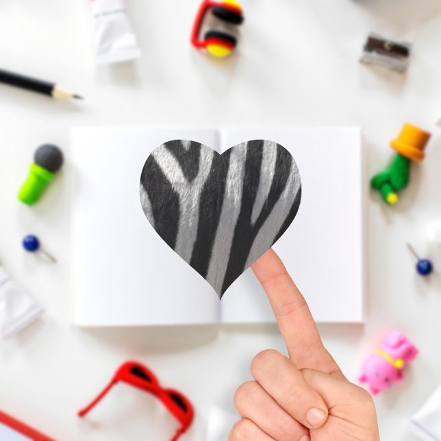 Zebra Faux Leather Heart Sticker (Creator Uploaded)