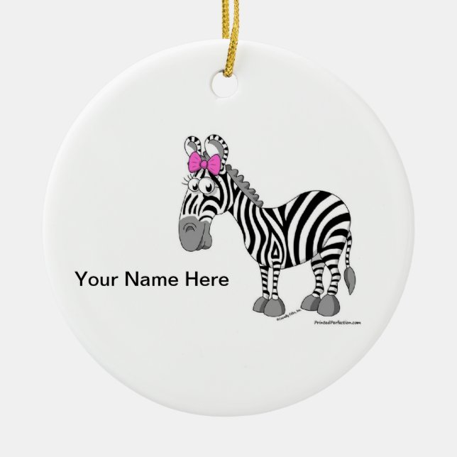 Zebra - Female Ceramic Ornament (Front)