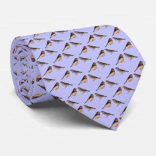 Zebra Finch Frenzy Tie Double Sided (Lilac)