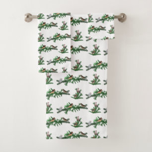 Zebra Finch Party Bathroom Towels (choose colour)