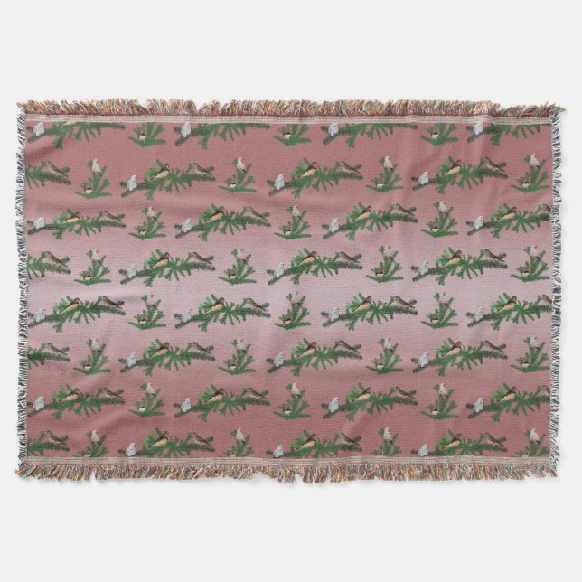 Zebra Finch Party Throw Blanket (Pink Mix) (Front)