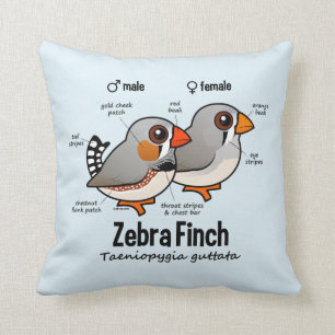 Zebra Finch Statistics Throw Pillow