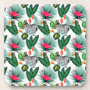 Zebra & Flamingo  Coaster