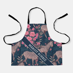 Zebra Floral Colourful Personalized Pattern Apron