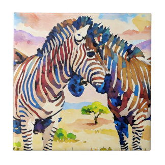 Zebra friends in the Savannah Tile
