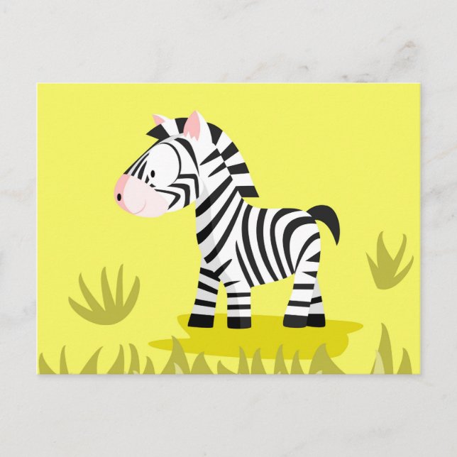 Zebra from my world animals serie postcard (Front)