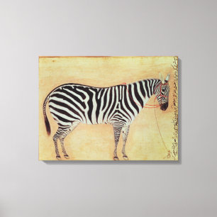 Zebra, from the "Minto Album", Mughal, 1621, Canvas Print