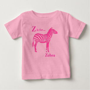 Zebra - Fuchsia and light pink Baby T-Shirt