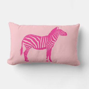 Zebra - Fuchsia and light pink Lumbar Pillow