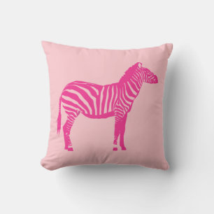 Zebra - Fuchsia and light pink Throw Pillow
