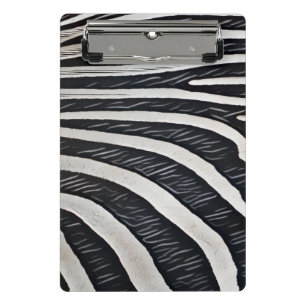 Zebra Fur Black and White Design for Animal Lover Mini Clipboard