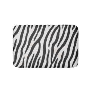 Zebra Fur Exotic Animal Print Bath Mat