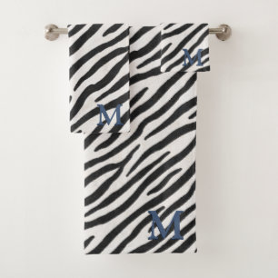 Zebra Fur Poster de animal réaliste Monogramme ble