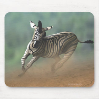 Zebra galloping over the desert landscape. mouse pad