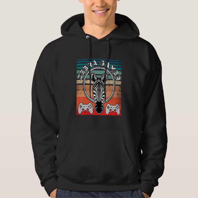 Zebra Gamer Can't Hear You I'm Gaming Zebra Gamer  Hoodie (Front)