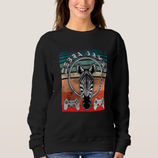 Zebra Gamer Can't Hear You I'm Gaming Zebra Gamer Sweatshirt