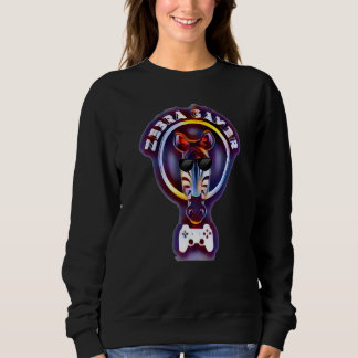 Zebra Gamer Graphic Design For Gamer Kids Sweatshirt