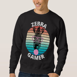 Zebra Gamer Graphic For Gamer Kids Sweatshirt