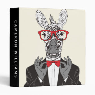 Zebra Gentleman Add Your Name Binder