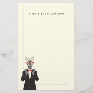 Zebra Gentleman   Add Your Name Stationery