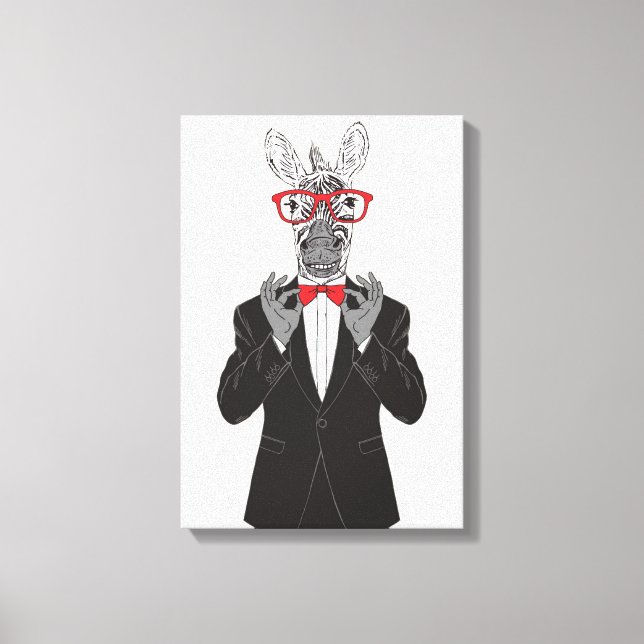 Zebra Gentleman Canvas Print (Front)