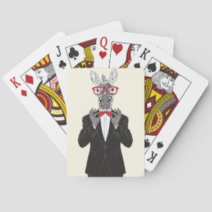 Zebra Gentleman Playing Cards
