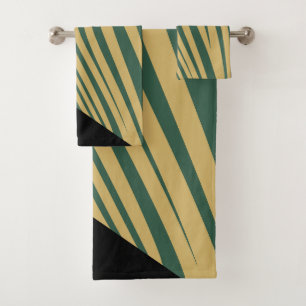 Zebra geometrical cyan,black & beige  bath towel set