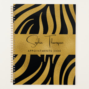 Zebra gold golden new year planner