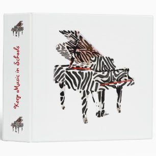 Zebra Grand Piano ~ Binder 2"