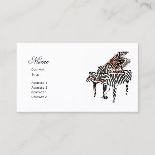 Zebra Grand Piano ~ Business Card